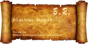 Blattner Rudolf névjegykártya